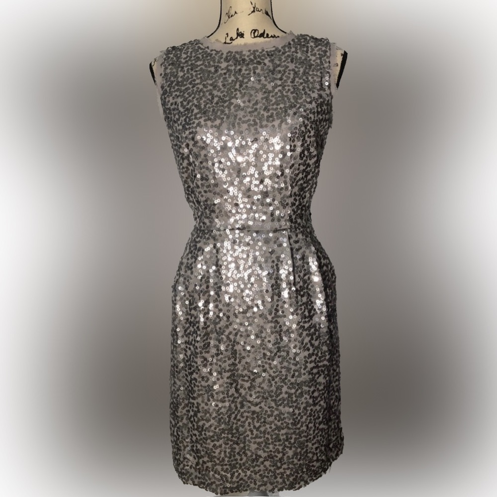 Jessica Simpson Silver Sequin Dress Size 6